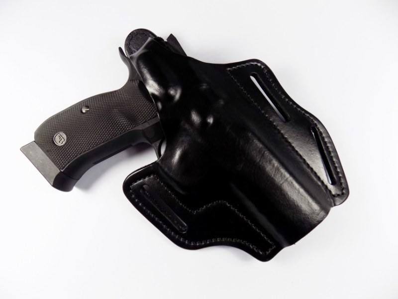 Frontline® Quality Premium Leather OWB Carry Holster CZ 75 SP-01 Shadow - Black