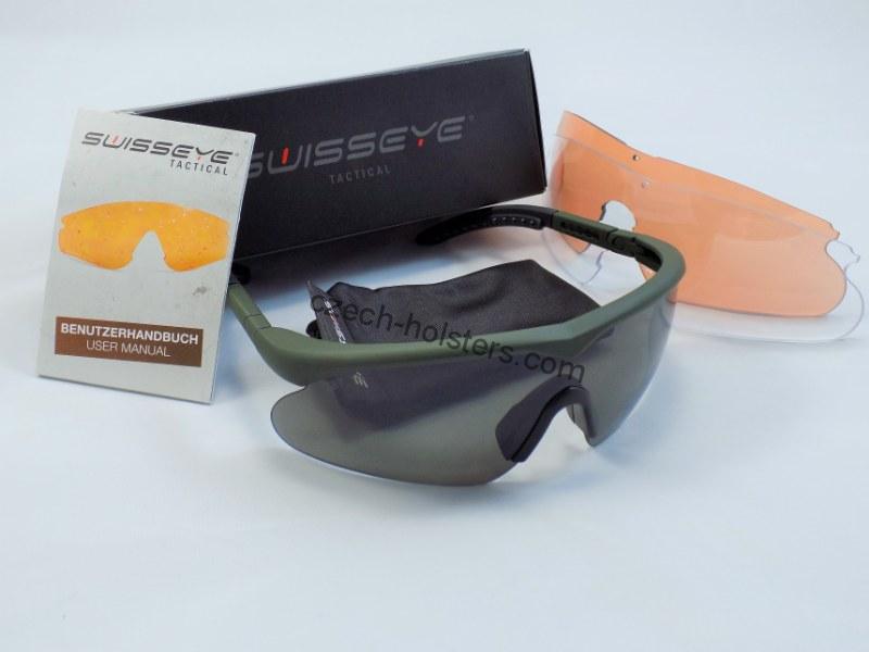 SWISS EYE® RAPTOR Ballistic Protective 3 Lens Kit Glasses - Olive Frame