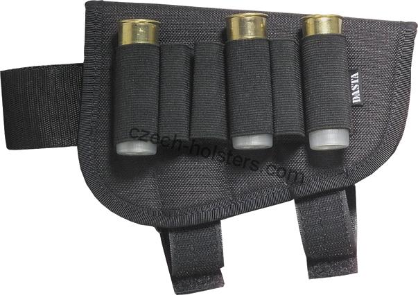 Shotgun Adjustable Stock Cartridge Holder - Black