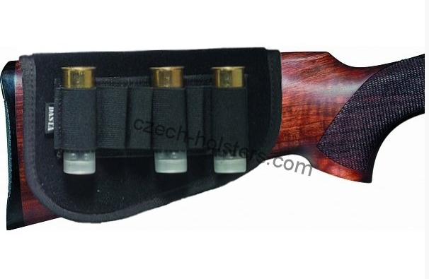 Removable Stock Cartridge Holder Slide Rifle and Shotgun w/ Rubber - Black