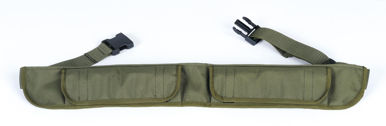 Hunting Shotgun Ammo Belt - Adjustable w/ Flaps - Green