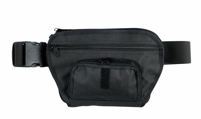 Professional Concealed Funny Pack w/ Two Pockets and Velcro - Black