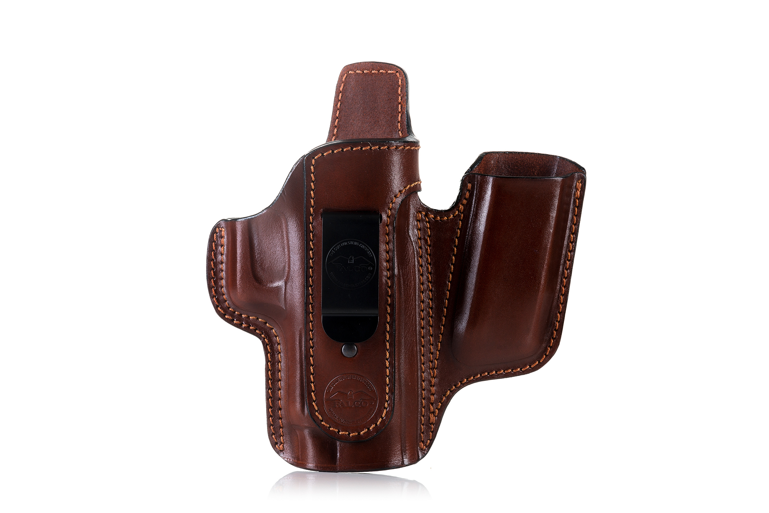Falco® HandMade Appendix Open-Top Leather IWB Holster w/ Mag Pouch- CZ Options