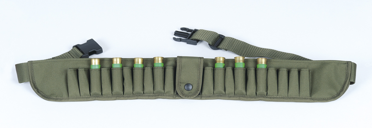Hunting Shotgun and Rifle Combined Ammo Belt - Adjustable - Green